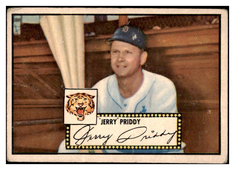 1952 Topps Baseball #028 Jerry Priddy Tigers VG Black 489266