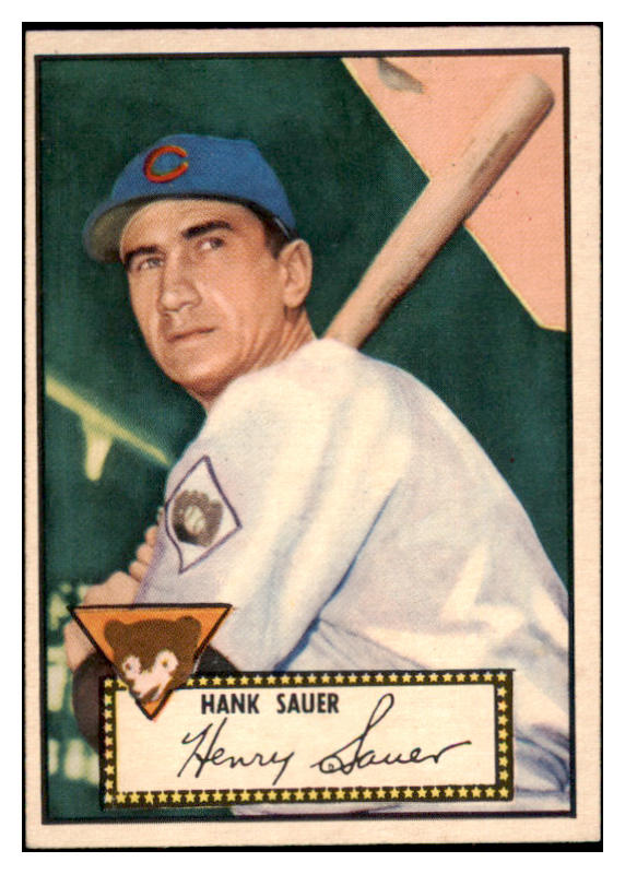 1952 Topps Baseball #035 Hank Sauer Cubs EX Red 489273
