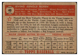 1952 Topps Baseball #040 Irv Noren Senators Good Red 489276