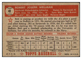 1952 Topps Baseball #041 Bob Wellman A's VG-EX Red 489279