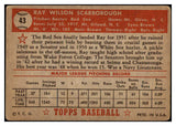 1952 Topps Baseball #043 Ray Scarborough Red Sox VG Red 489281