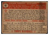 1952 Topps Baseball #046 Gordon Goldsberry Browns Good Red 489284