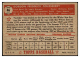 1952 Topps Baseball #046 Gordon Goldsberry Browns VG Red 489285