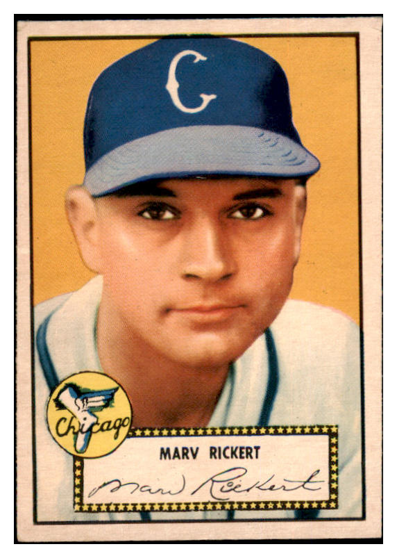 1952 Topps Baseball #050 Marv Rickert White Sox VG-EX Red 489289