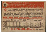 1952 Topps Baseball #050 Marv Rickert White Sox VG-EX Red 489289