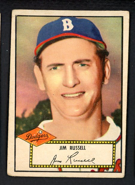 1952 Topps Baseball #051 Jim Russell Dodgers VG Red 489290