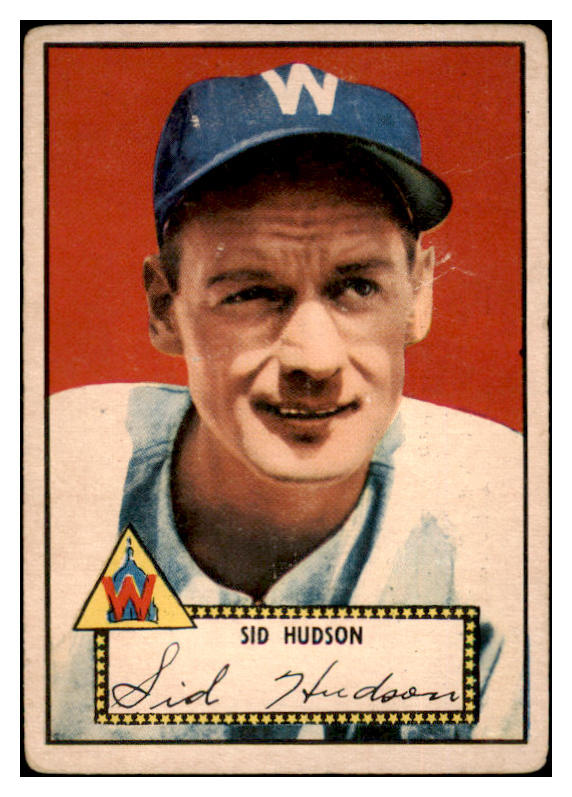 1952 Topps Baseball #060 Sid Hudson Senators Good Red 489298