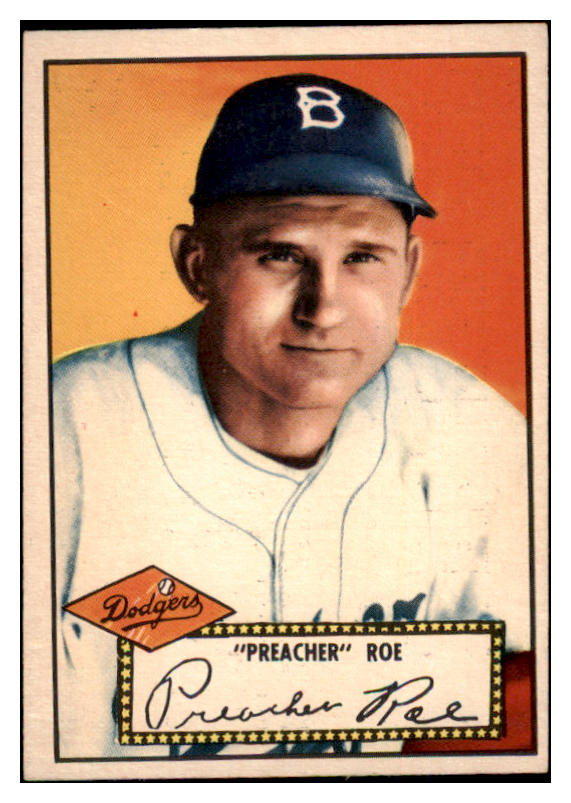 1952 Topps Baseball #066 Preacher Roe Dodgers EX+/EX-MT Red 489305