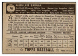 1952 Topps Baseball #070 Al Zarilla White Sox VG Black 489309