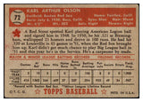 1952 Topps Baseball #072 Karl Olson Red Sox VG Red 489313