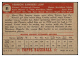 1952 Topps Baseball #081 Vern Law Pirates VG 489326