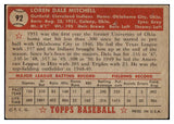 1952 Topps Baseball #092 Dale Mitchell Indians VG 489336