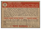 1952 Topps Baseball #111 Peanuts Lowrey Cardinals VG 489354