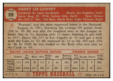 1952 Topps Baseball #111 Peanuts Lowrey Cardinals VG-EX 489355