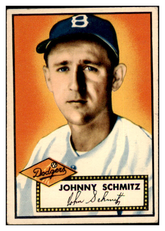 1952 Topps Baseball #136 Johnny Schmitz Dodgers EX 489379