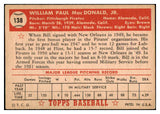 1952 Topps Baseball #138 Bill Macdonald Pirates EX 489381