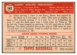 1952 Topps Baseball #142 Harry Perkowski Reds VG 489386