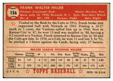 1952 Topps Baseball #156 Frank Hiller Reds VG 489401