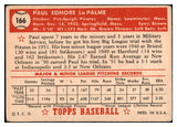 1952 Topps Baseball #166 Paul Lapalme Pirates VG 489409