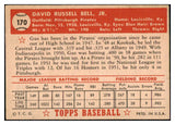 1952 Topps Baseball #170 Gus Bell Pirates VG-EX 489413