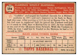 1952 Topps Baseball #174 Clarence Marshall Browns VG 489418