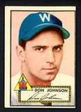 1952 Topps Baseball #190 Don Johnson Senators VG 489433