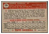 1952 Topps Baseball #199 George Zuverink Indians GD-VG 489436