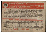 1952 Topps Baseball #199 George Zuverink Indians VG 489437