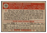 1952 Topps Baseball #203 Curt Simmons Phillies Good 489441