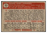 1952 Topps Baseball #217 Snuffy Stirnweiss Indians GD-VG 489454