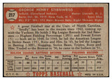 1952 Topps Baseball #217 Snuffy Stirnweiss Indians VG 489455