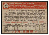 1952 Topps Baseball #218 Clyde Mccullough Pirates GD-VG 489456