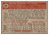 1952 Topps Baseball #236 Ed Fitzgerald Pirates VG 489473