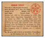 1950 Bowman Baseball #162 Eddie Yost Senators VG-EX 489564