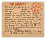 1950 Bowman Baseball #154 Gus Niarhos Yankees VG-EX 489565