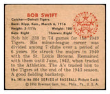 1950 Bowman Baseball #149 Bob Swift Tigers VG-EX 489570