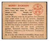 1950 Bowman Baseball #034 Murry Dickson Pirates VG-EX 489574