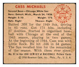 1950 Bowman Baseball #091 Cass Michaels White Sox VG-EX 489601