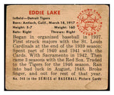 1950 Bowman Baseball #240 Eddie Lake Tigers VG-EX No Copyright 489604