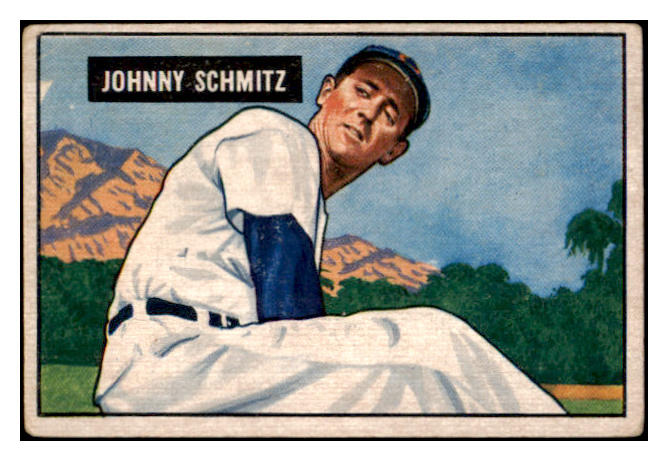 1951 Bowman Baseball #069 Johnny Schmitz Cubs VG-EX 489606