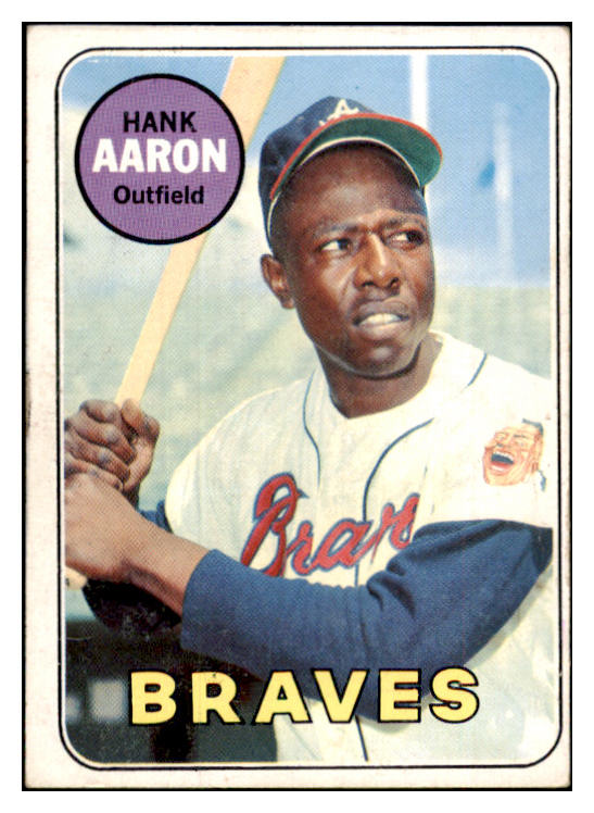 1969 Topps Baseball #100 Hank Aaron Braves EX 489624