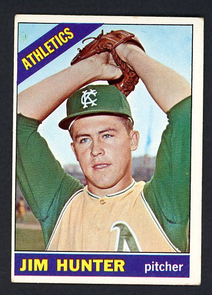 1966 Topps Baseball #036 Catfish Hunter A's VG 489638