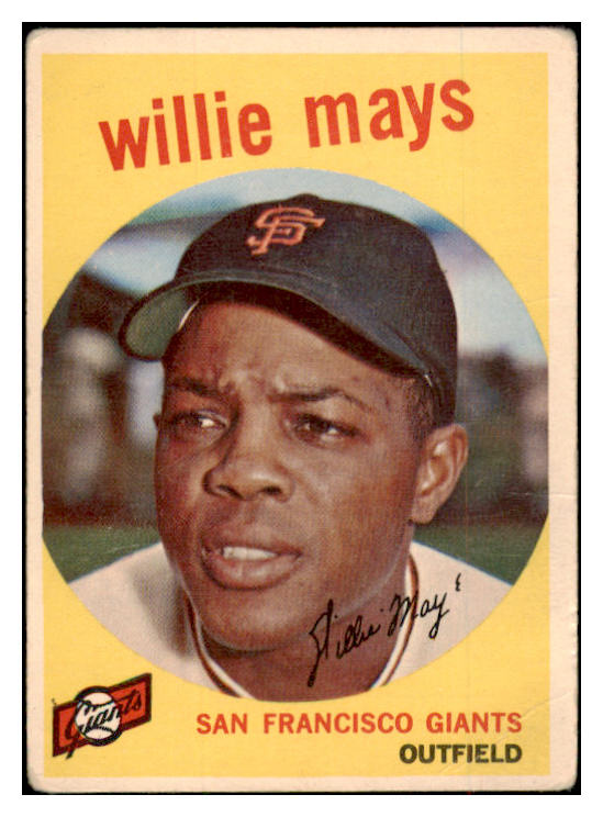 1959 Topps Baseball #050 Willie Mays Giants VG 489675