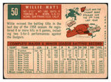 1959 Topps Baseball #050 Willie Mays Giants VG 489675