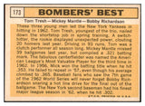 1963 Topps Baseball #173 Mickey Mantle Bobby Richardson EX 489703