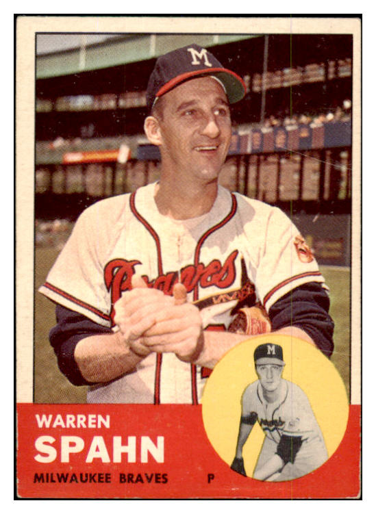 1963 Topps Baseball #320 Warren Spahn Braves EX 489709