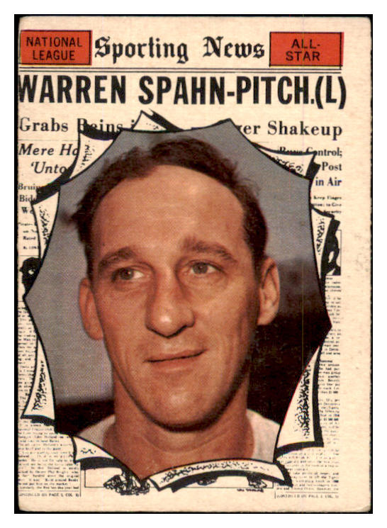 1961 Topps Baseball #589 Warren Spahn A.S. Braves VG 489712