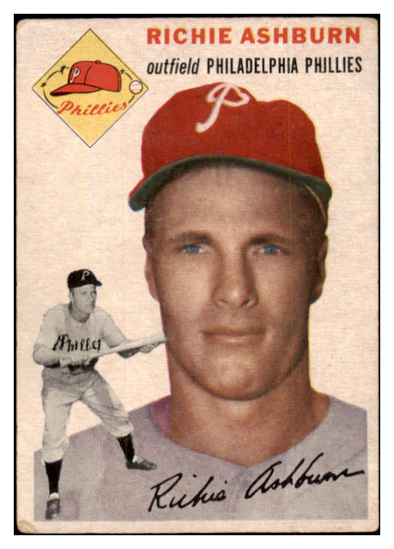 1954 Topps Baseball #045 Richie Ashburn Phillies VG 489723