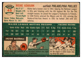 1954 Topps Baseball #045 Richie Ashburn Phillies VG 489723