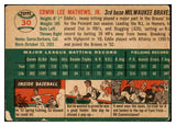 1954 Topps Baseball #030 Eddie Mathews Braves GD-VG 489735